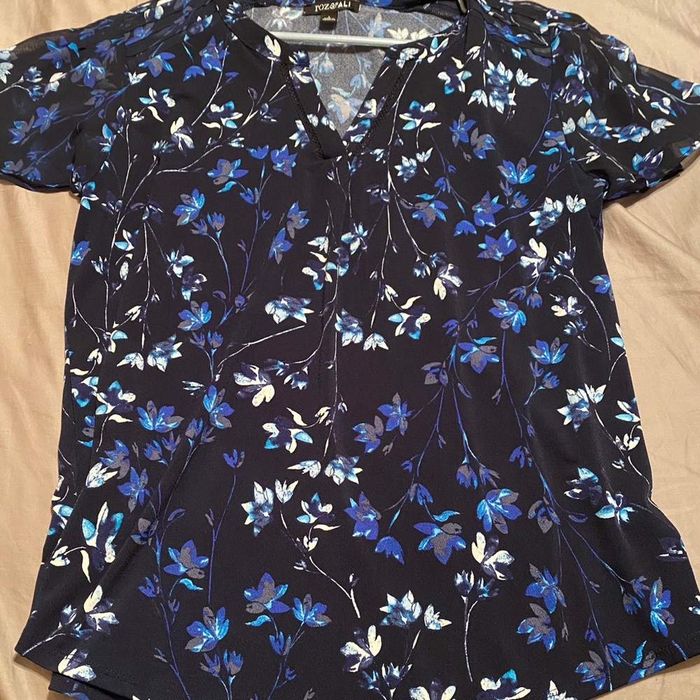 Navy flowered top